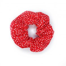 Scrunchie gumička Červená s puntíky