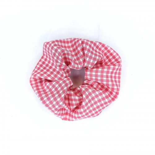 Scrunchie gumička Růžové kostky