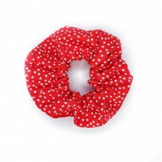 Scrunchie gumička Červená s puntíky