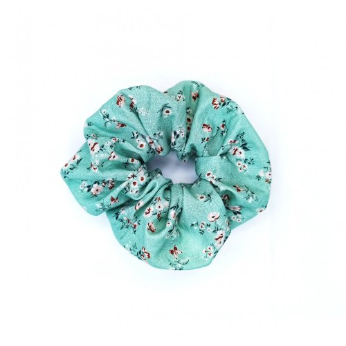 Scrunchie gumička Mint kytičky