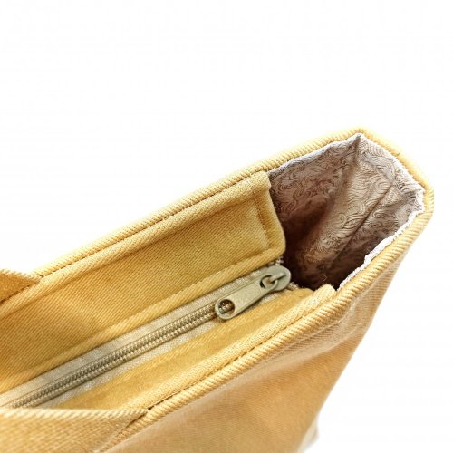 RECYklovaná kabela Okrová s výšivkou
